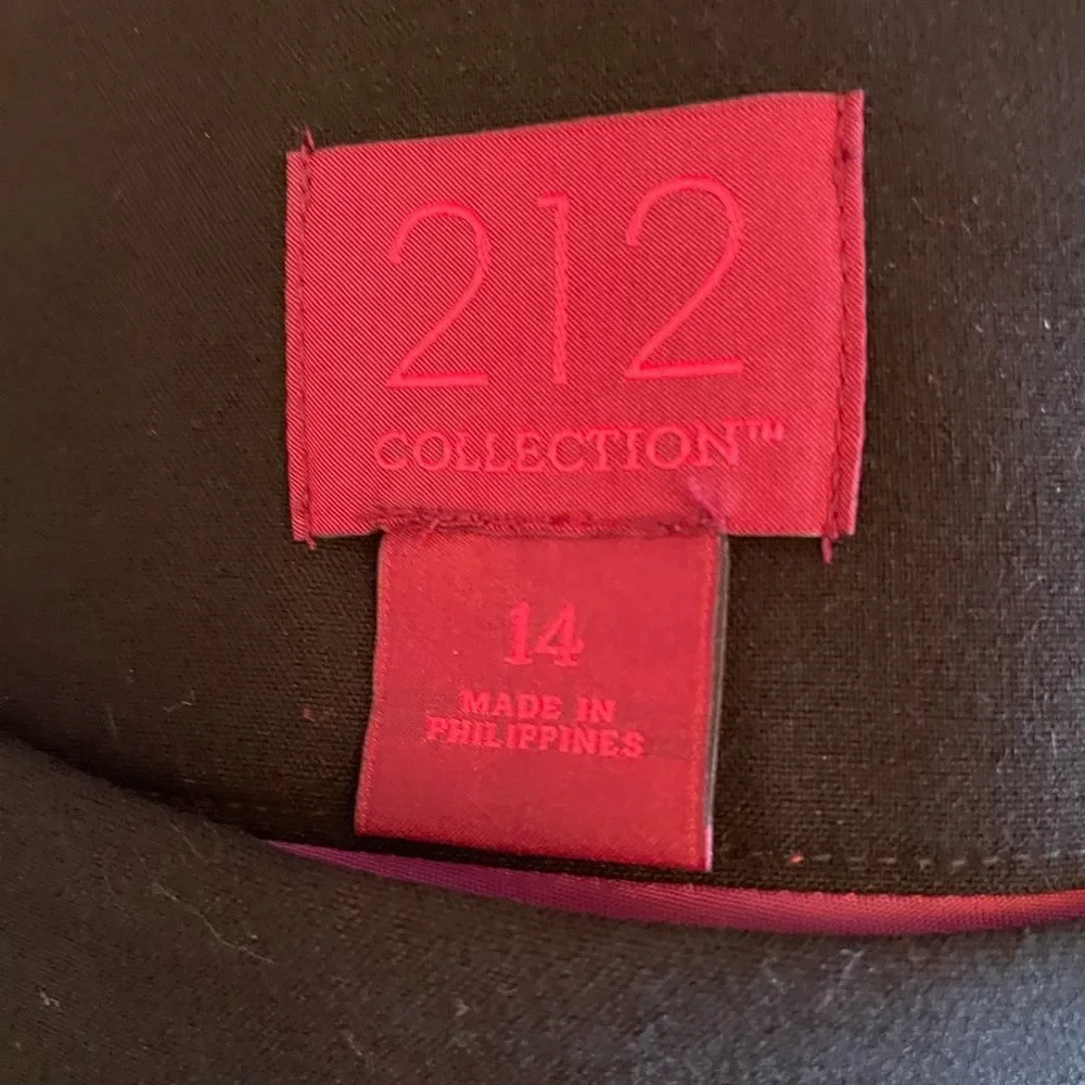 BLACK FULLY LINED SIDE ZIPPERED PENCIL SKIRT BY 212 COLLECTION SIZE 14 NWT